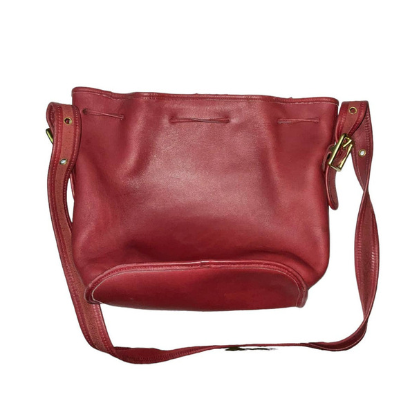 Vintage Coach Lulas Legacy Red Drawstring Crossbody Bucket Bag 9952 - Picture 13 of 16